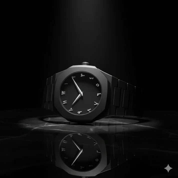 Full Black Arabic Aura Watch