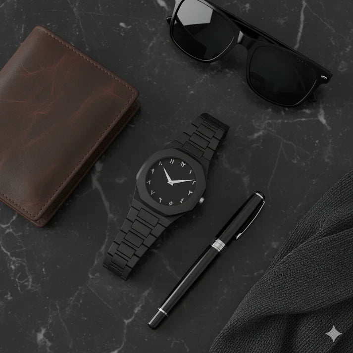 Full Black Arabic Aura Watch