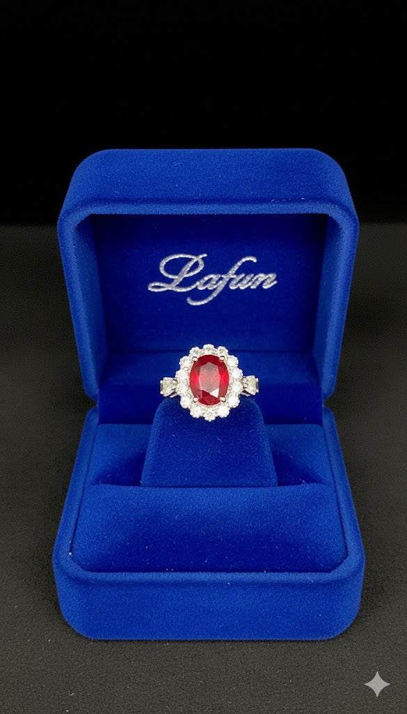 Oval Stone Halo Ring