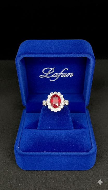 Oval Stone Halo Ring