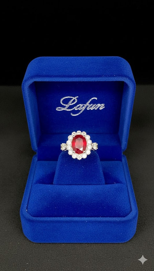 Oval Stone Halo Ring