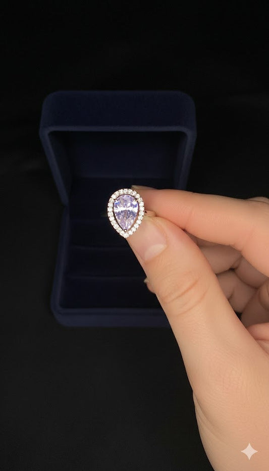 Pear Cut Halo Ring