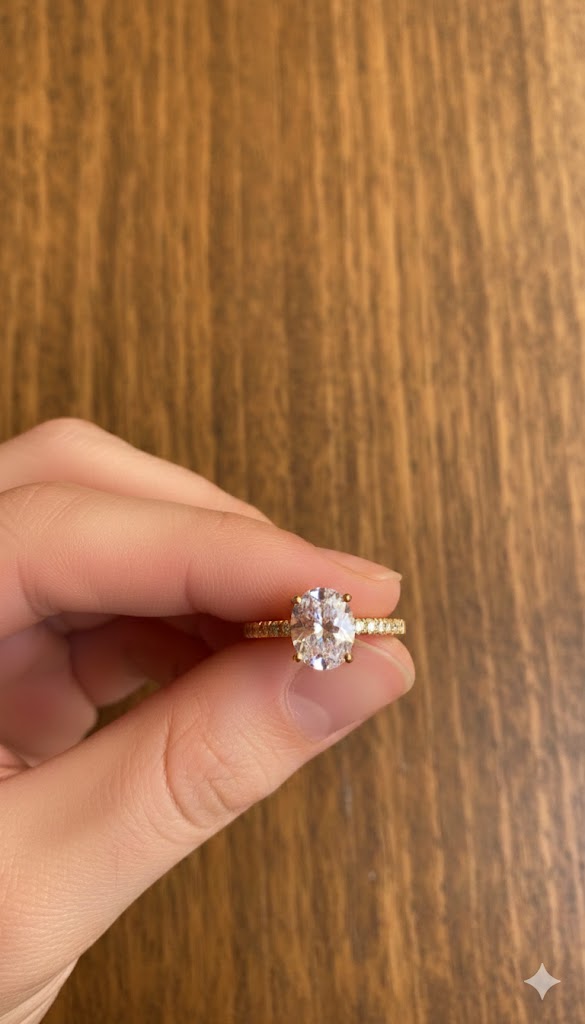 Oval Solitaire Gold Ring