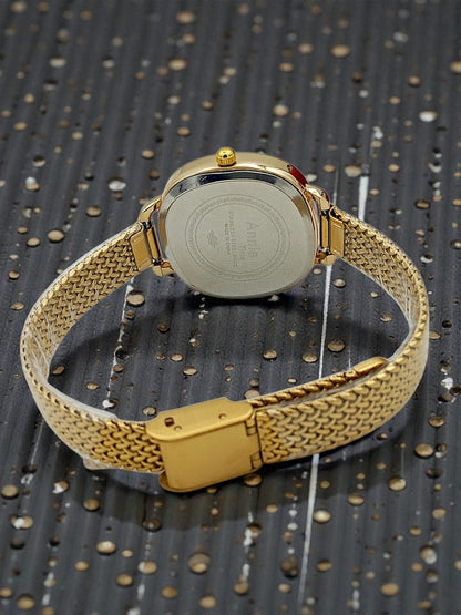 Annie Time Cushion Dial Gold Watch