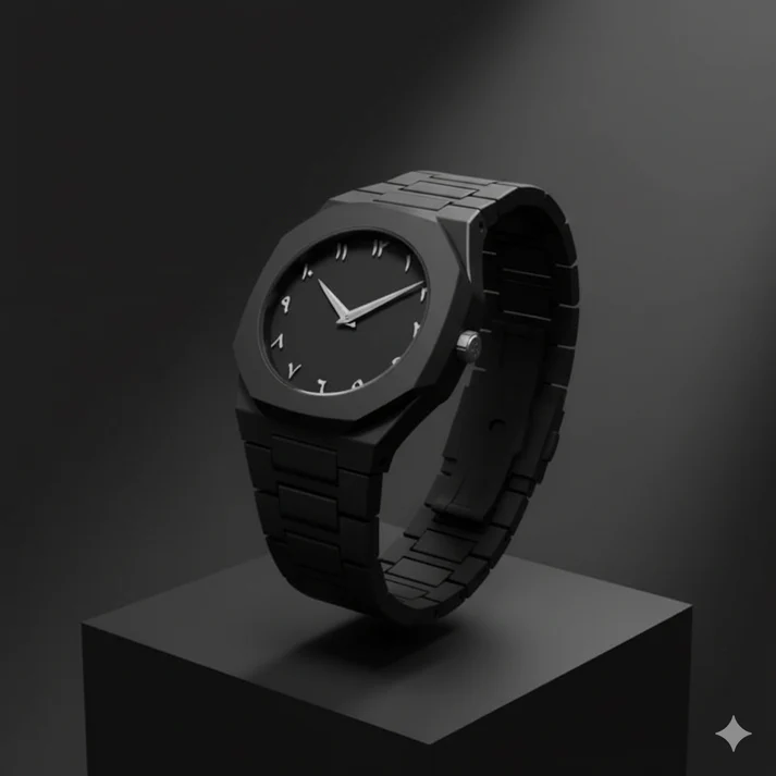 Full Black Arabic Aura Watch - Image 2