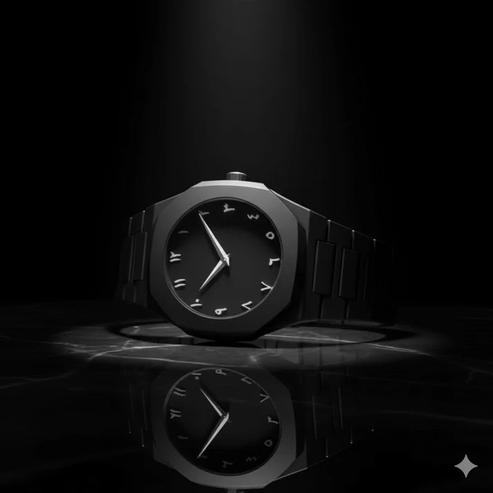 Full Black Arabic Aura Watch - Image 3